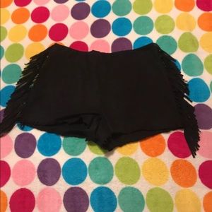 Forever 21 Sexy Suede Fringe Shorts